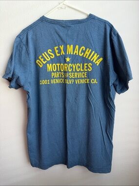 Blue Graphic Back-Print Short Sleeve Tee